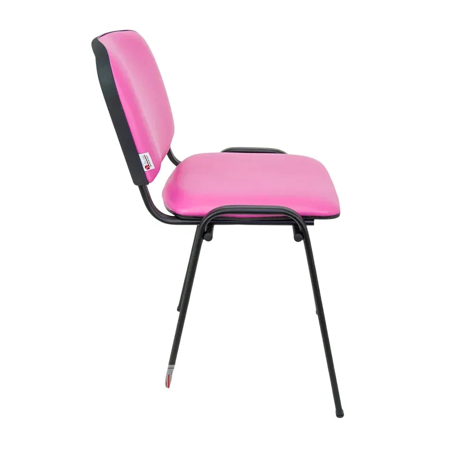 Sedia Venere in ecopelle imbottita con gambe in metallo, perfetta per ufficio e casa