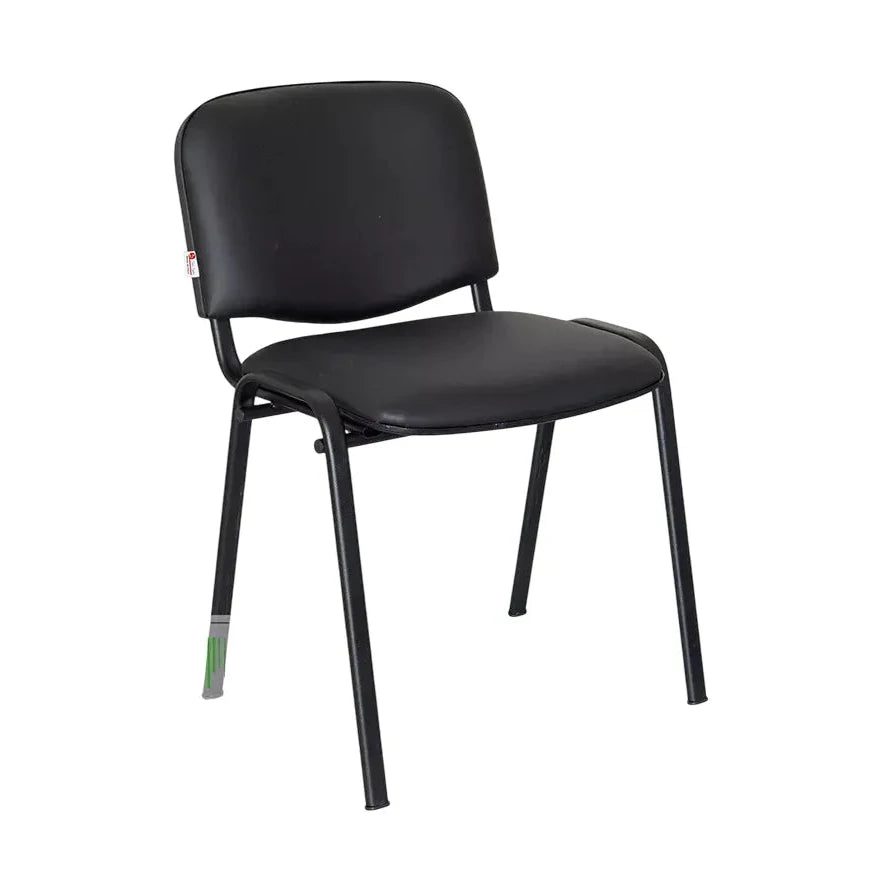 Sedia Venere in ecopelle imbottita con gambe in metallo, perfetta per ufficio e casa