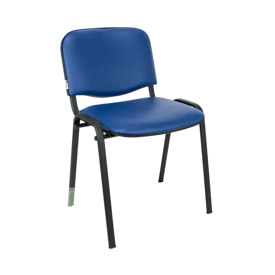 Sedia Venere in ecopelle imbottita con gambe in metallo, perfetta per ufficio e casa