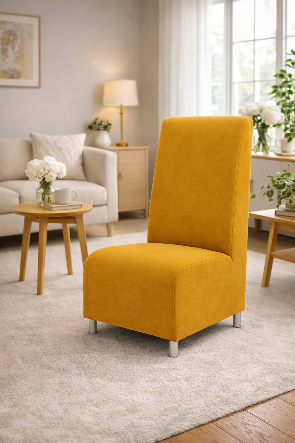 Poltrona senza braccioli in stoffa disponibile in vari colori