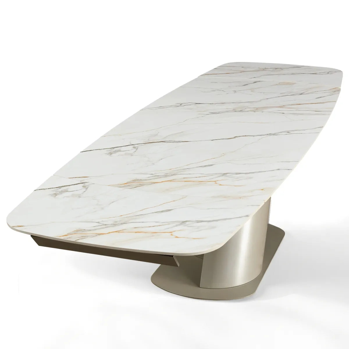 Tavolo Allungabile Vega in Ceramica Onice e Platino 200/300 cm – 8/12 posti