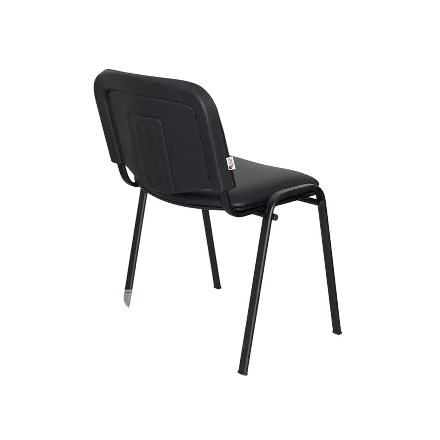 Sedia Venere in ecopelle imbottita con gambe in metallo, perfetta per ufficio e casa