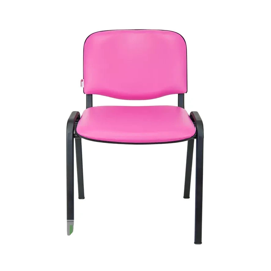 Sedia Venere in ecopelle imbottita con gambe in metallo, perfetta per ufficio e casa