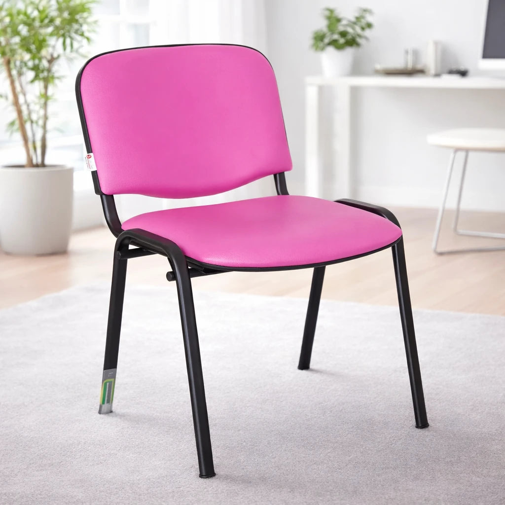 Sedia Venere in ecopelle imbottita con gambe in metallo, perfetta per ufficio e casa