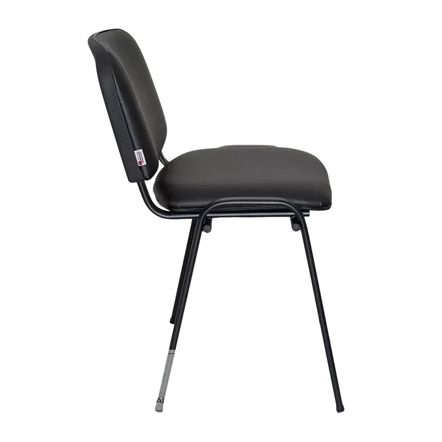 Sedia Venere in ecopelle imbottita con gambe in metallo, perfetta per ufficio e casa