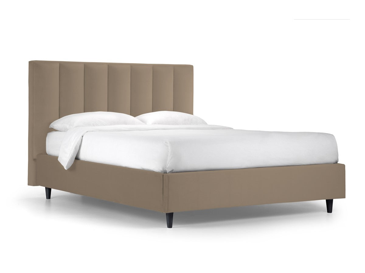 Paris Padded Bed with Storage Box and Banded Headboard - Made in Italy