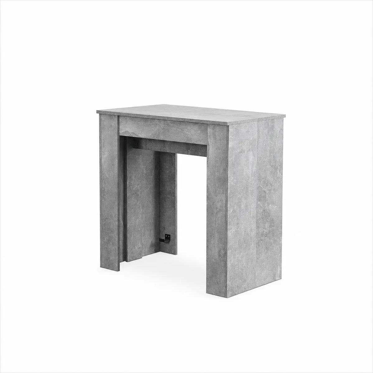 Consolle allungabile salvaspazio in legno MDF estensibile da 78 a 300 cm disponibile nelle finiture olmo, bianco frassinato e cemento.