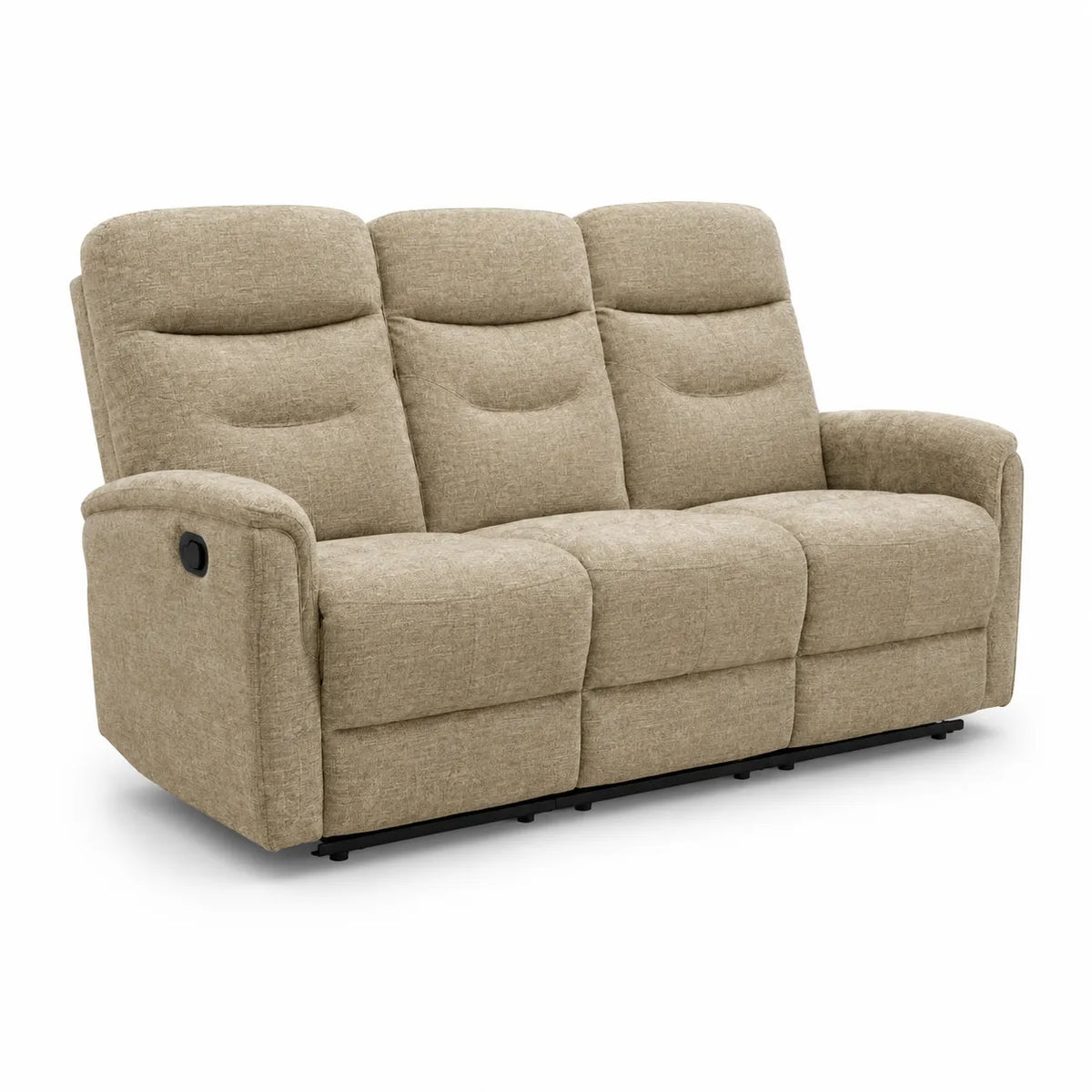 Divano Thiago relax 3 posti tortora o grigio con doppio recliner manuale