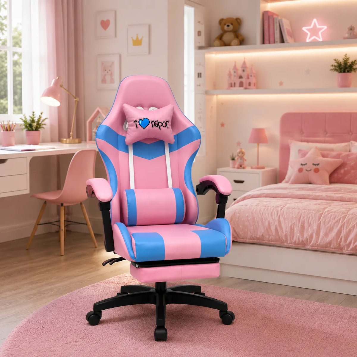 Poltrona Gaming Napoli ergonomica reclinabile con poggiapiedi estraibile