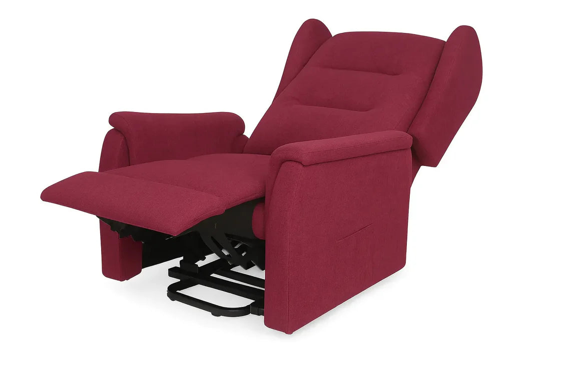 Poltrona Queen relax elettrica in tessuto con doppio motore, funzione alzapersona e roller system