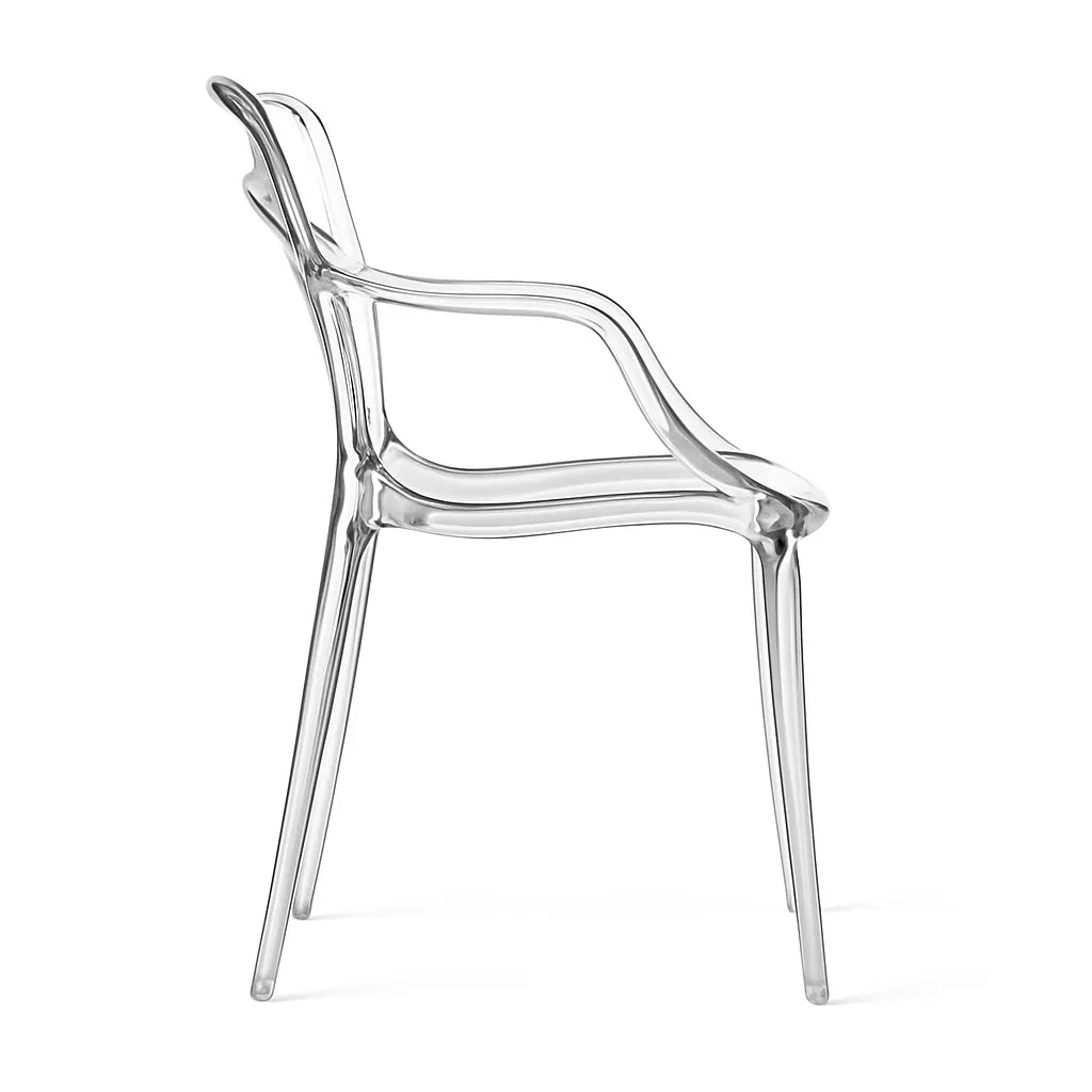 Sedia Curve in polipropilene nero lucido con design moderno e linee intrecciate