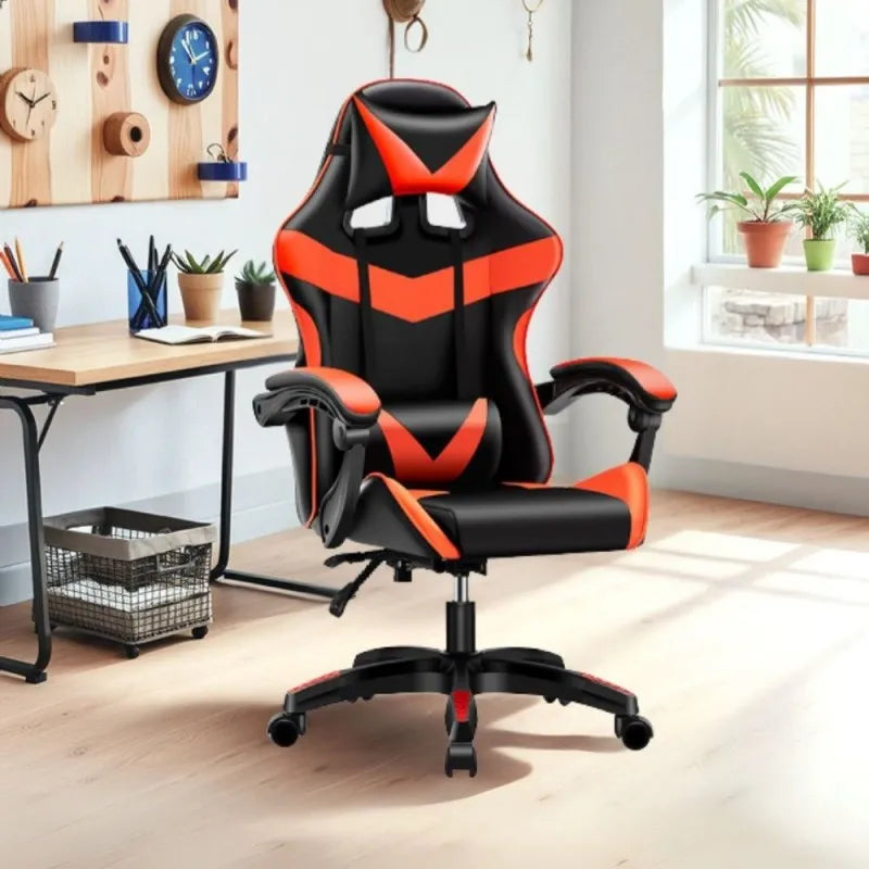 Sedia Gaming Ufficio con Schienale Alto Reclinabile e Imbottitura in PVC