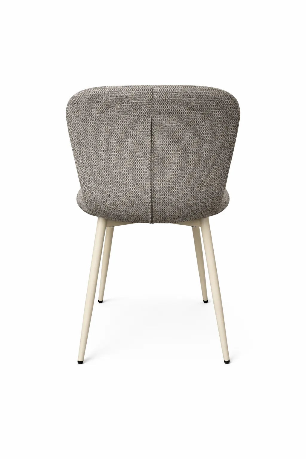 Sedia Ida in tessuto tortora o grigio con gambe in metallo verniciato design moderno