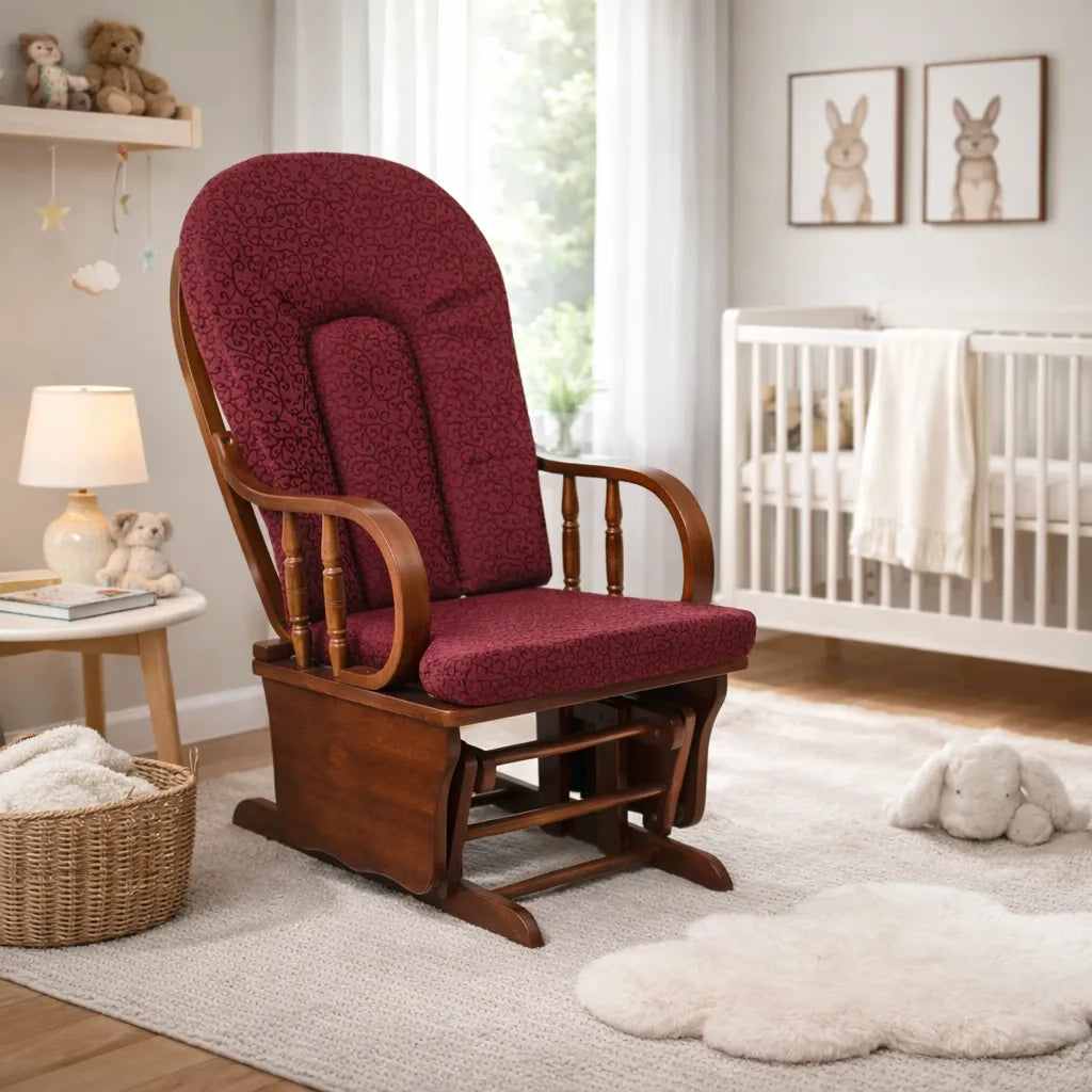Dondolo Douglas in Legno con Cuscino – Poltrona a Dondolo Oscillante