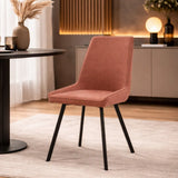 Sedia Fox Stones con seduta in microfibra e struttura in metallo nera