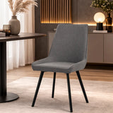 Sedia Fox Stones con seduta in microfibra e struttura in metallo nera
