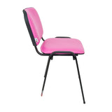 Sedia Venere in ecopelle imbottita con gambe in metallo, perfetta per ufficio e casa