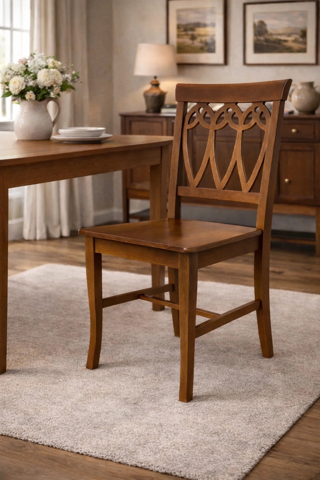 Sedia Goccia in legno massello di faggio, design classico ed elegante Made in Italy