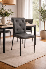 Sedia Mixi - Set da 2 - In Ecopelle o Econabuk Trapuntato – Moderna e Impilabile con Struttura in Metallo