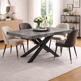 Anson Extendable Table 160-240 cm – Oak or Cement Top, Metal Design Legs