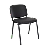 Sedia Venere in ecopelle imbottita con gambe in metallo, perfetta per ufficio e casa