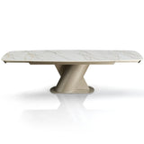 Tavolo Allungabile Vega in Ceramica Onice e Platino 200/300 cm – 8/12 posti