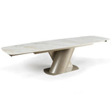 Tavolo Allungabile Vega in Ceramica Onice e Platino 200/300 cm – 8/12 posti