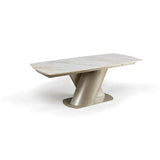 Tavolo Allungabile Vega in Ceramica Onice e Platino 200/300 cm – 8/12 posti
