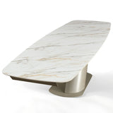 Tavolo Allungabile Vega in Ceramica Onice e Platino 200/300 cm – 8/12 posti
