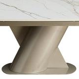 Tavolo Allungabile Vega in Ceramica Onice e Platino 200/300 cm – 8/12 posti