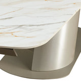 Tavolo Allungabile Vega in Ceramica Onice e Platino 200/300 cm – 8/12 posti