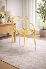 Sedia Curve policarbonato  nero lucido con design moderno e linee intrecciate