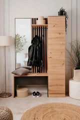Artisan Oak and Anthracite Entryway Furniture – Compact, Modern, and Sturdy