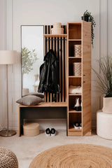 Artisan Oak and Anthracite Entryway Furniture – Compact, Modern, and Sturdy