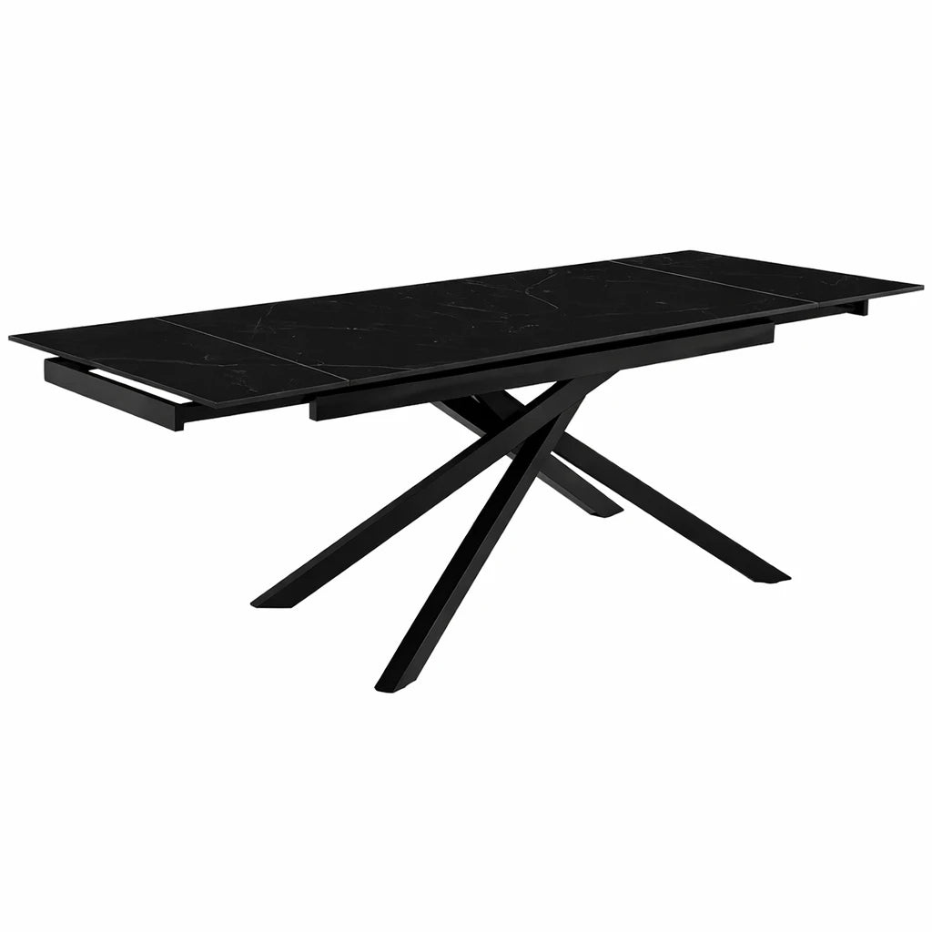 Tavolo Aurea 160/240 estensibile con top in ceramica finitura marmo nero creta