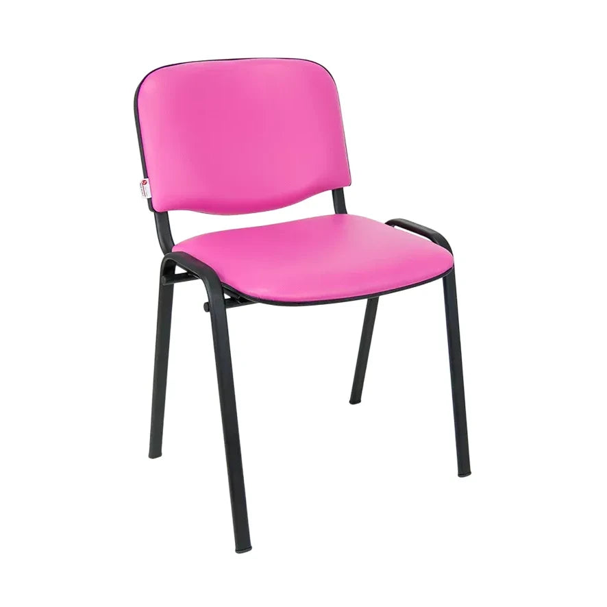 Sedia Venere in ecopelle imbottita con gambe in metallo, perfetta per ufficio e casa