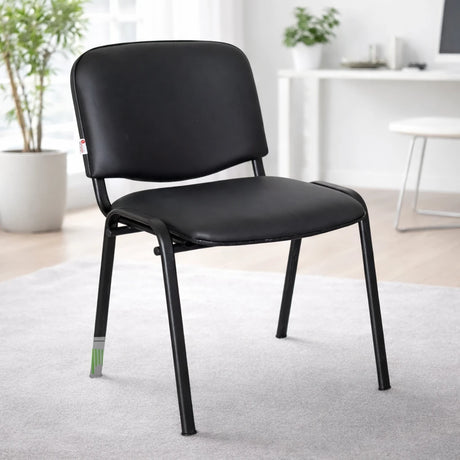 Sedia Venere in ecopelle imbottita con gambe in metallo, perfetta per ufficio e casa