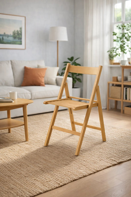 Sedia Pieghevole - Set da 4 - Apri e Chiudi in Legno di Faggio – Salvaspazio e Robusta