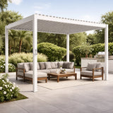 Pergola Bioclimatica SKY 3x4 m in Alluminio Grigio – Tetto a Lamelle Regolabili e Drenaggio Integrato per Giardino e Terrazzo