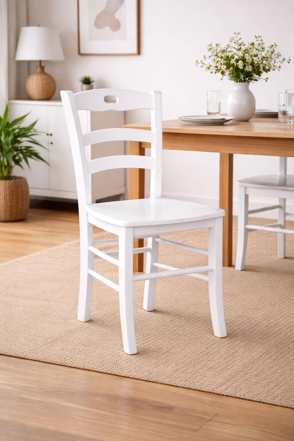 Sedia Loris - Set da 2 - in Legno Massello di Faggio – Stile Classico per Sala da Pranzo o Ristorante