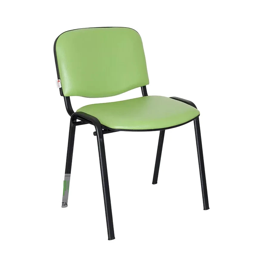 Sedia Venere in ecopelle imbottita con gambe in metallo, perfetta per ufficio e casa