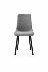Sedia Iris con seduta acquamarina in tessuto easy-clean e struttura in metallo nero