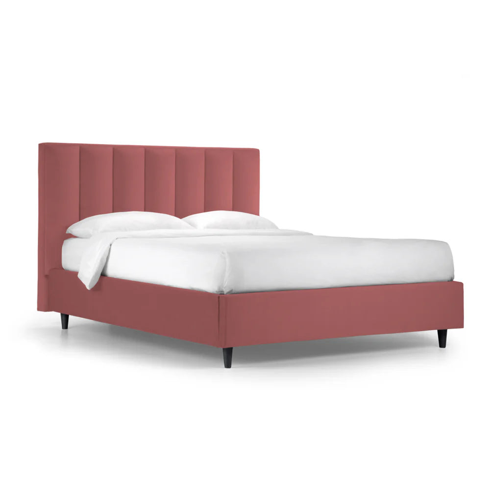 Paris Padded Bed with Storage Box and Banded Headboard - Made in Italy