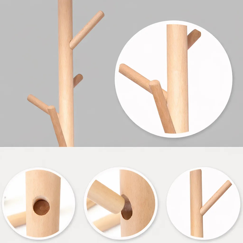 Attaccapanni da terra Nordik in legno naturale con design moderno e struttura stabile