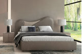 Camera da letto moderna FIRENZE con letto contenitore e armadio scorrevole laccato visone con specchi