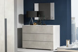 Camera da Letto Monaco in frassino bianco e cemento con armadio scorrevole e design moderno – Europa Mobili