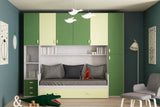 Geranium Bridge Wardrobe in Apple Green and Sage – Modern Design Made in Italy