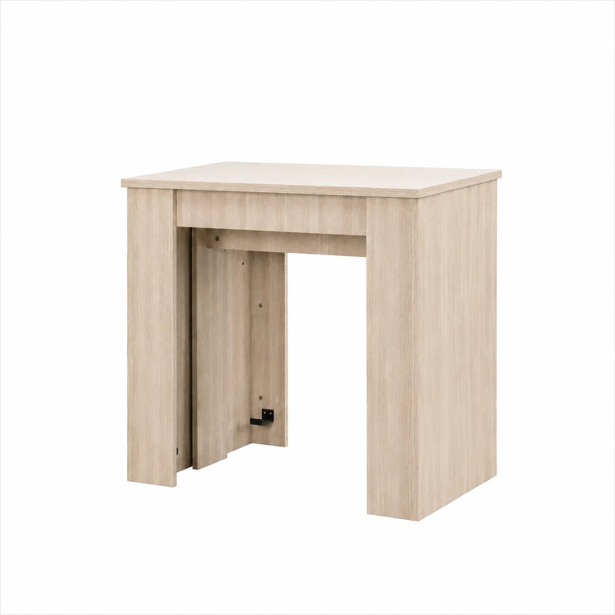 Consolle allungabile salvaspazio in legno MDF estensibile da 78 a 300 cm disponibile nelle finiture olmo, bianco frassinato e cemento.