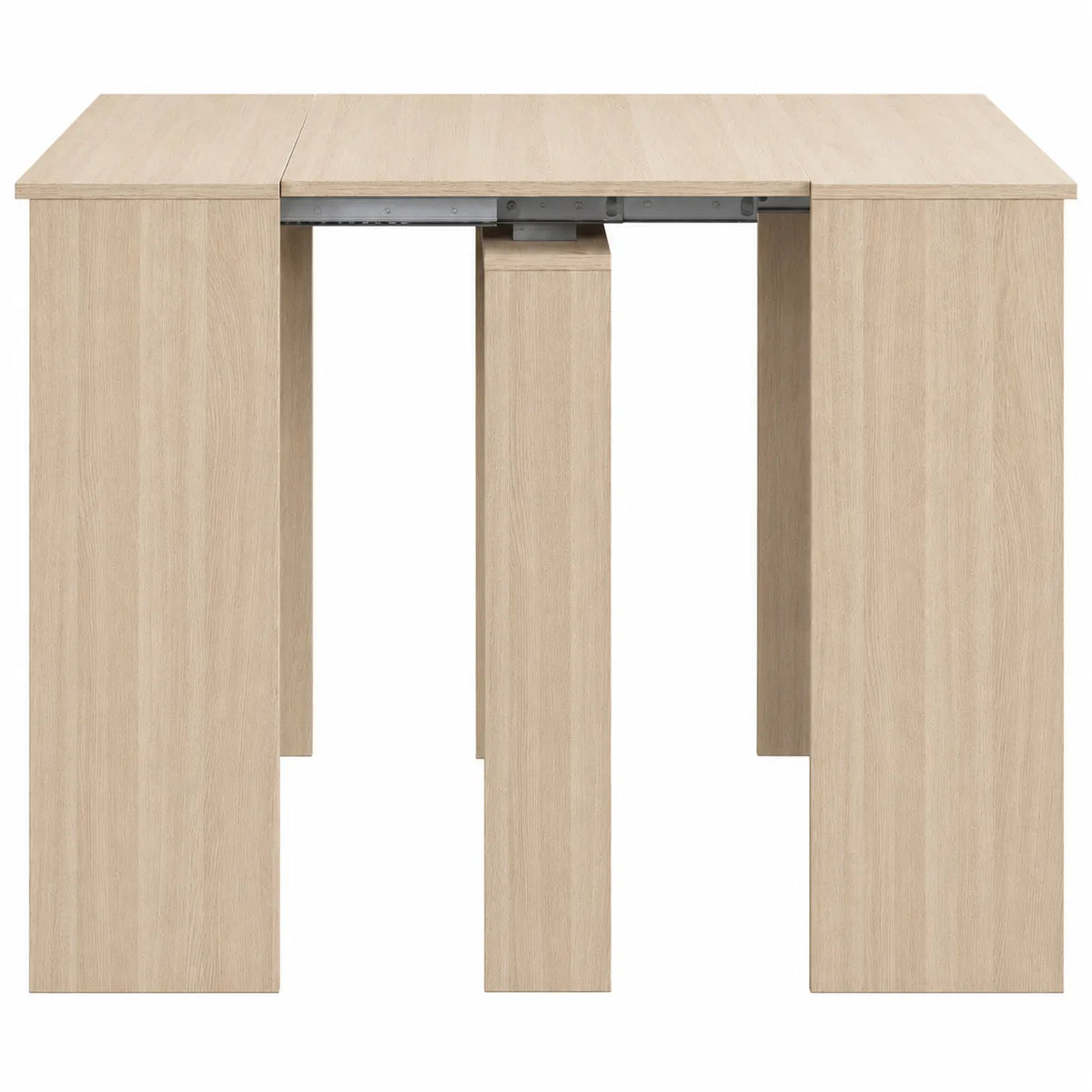 Consolle allungabile salvaspazio in legno MDF estensibile da 78 a 300 cm disponibile nelle finiture olmo, bianco frassinato e cemento.