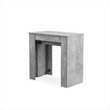 Consolle allungabile salvaspazio in legno MDF estensibile da 78 a 300 cm disponibile nelle finiture olmo, bianco frassinato e cemento.